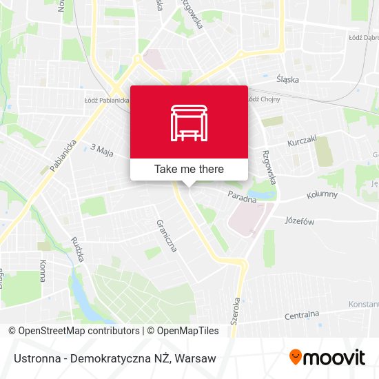 Ustronna - Demokratyczna NŻ map