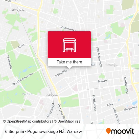 6 Sierpnia - Pogonowskiego NŻ map