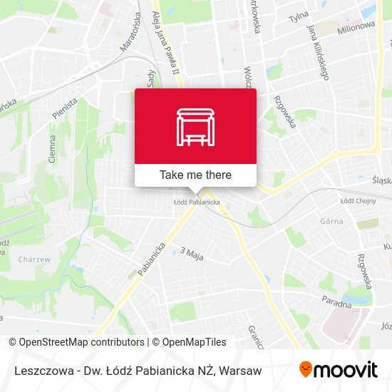 Leszczowa - Dw. Łódź Pabianicka NŻ map