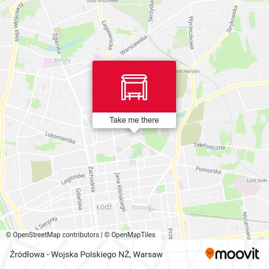 Źródłowa - Wojska Polskiego NŻ map