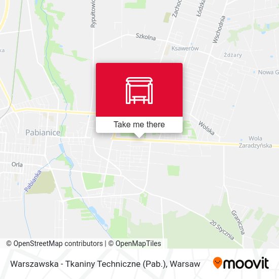 Warszawska - Tkaniny Techniczne (Pab.) map