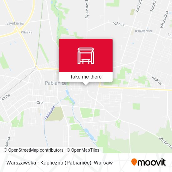 Warszawska - Kapliczna (Pabianice) map