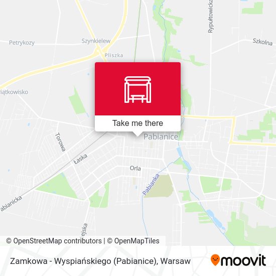 Zamkowa - Wyspiańskiego (Pabianice) map