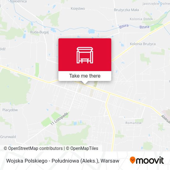 Wojska Polskiego - Południowa (Aleks.) map