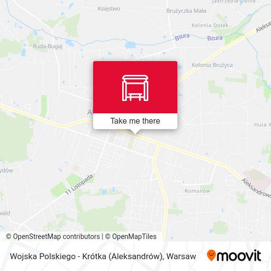 Wojska Polskiego - Krótka (Aleksandrów) map