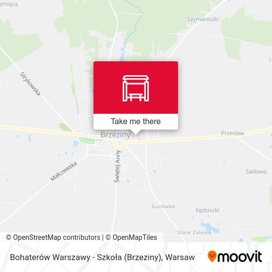 Bohaterów Warszawy - Szkoła (Brzeziny) map