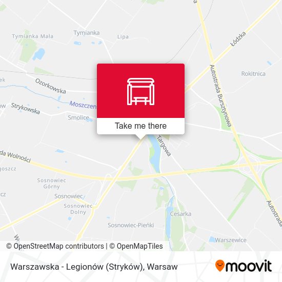 Warszawska - Legionów (Stryków) map