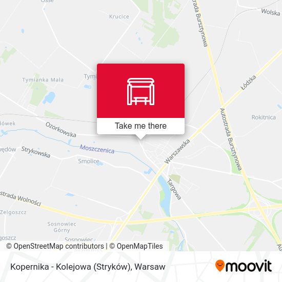 Kopernika - Kolejowa (Stryków) map