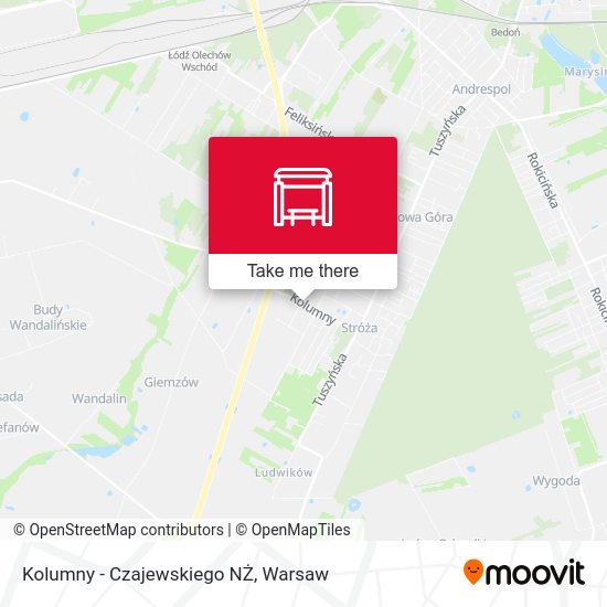 Kolumny - Czajewskiego NŻ map