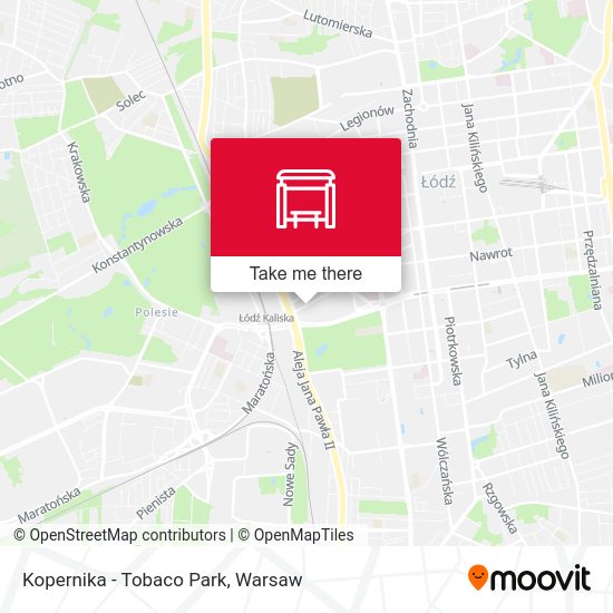 Kopernika - Tobaco Park map