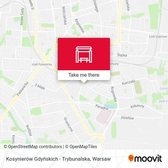 Карта Kosynierów Gdyńskich - Trybunalska