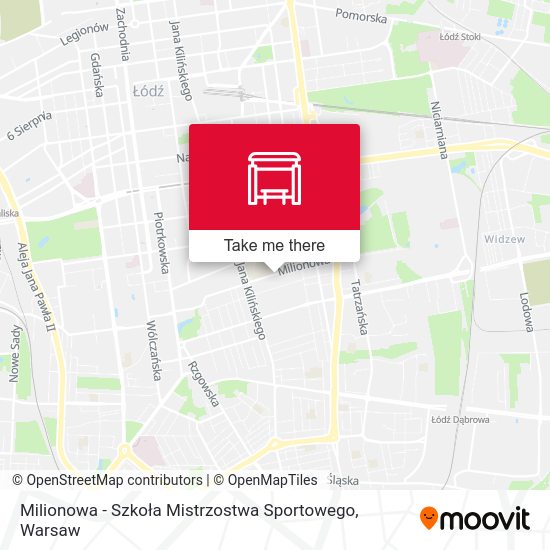 Milionowa - Szkoła Mistrzostwa Sportowego map