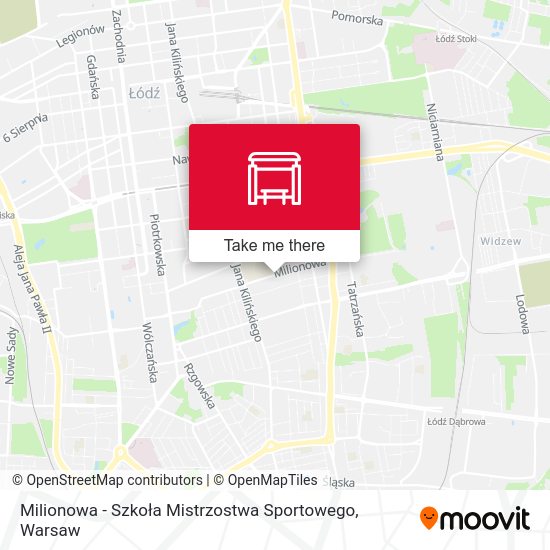 Milionowa - Szkoła Mistrzostwa Sportowego map