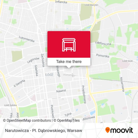 Narutowicza - Pl. Dąbrowskiego map