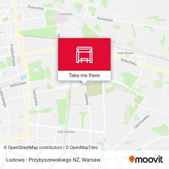 Lodowa - Przybyszewskiego NŻ map