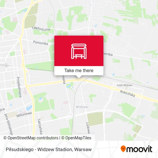 Piłsudskiego - Widzew Stadion map