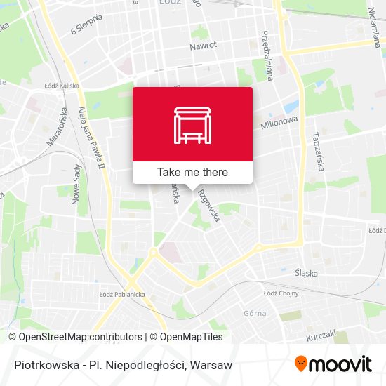 Piotrkowska - Pl. Niepodległości map