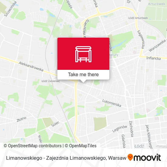 Карта Limanowskiego - Zajezdnia Limanowskiego