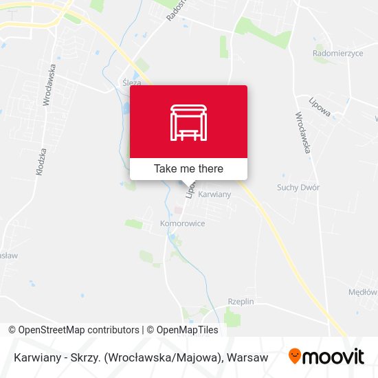 Karwiany - Skrzy. (Wrocławska / Majowa) map