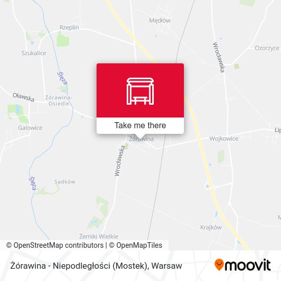 Żórawina - Niepodległości (Mostek) map