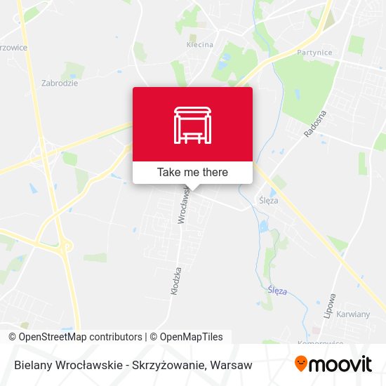 Bielany Wrocławskie - Skrzyżowanie map