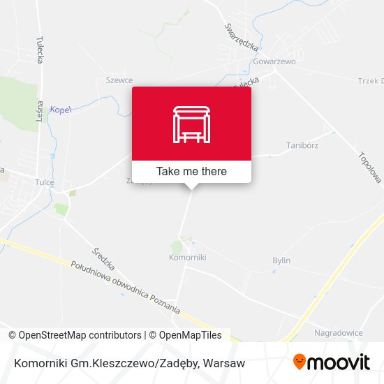 Komorniki Gm.Kleszczewo/Zadęby map