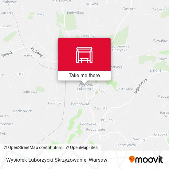 Wysiołek Luborzycki Skrzyżowanie map