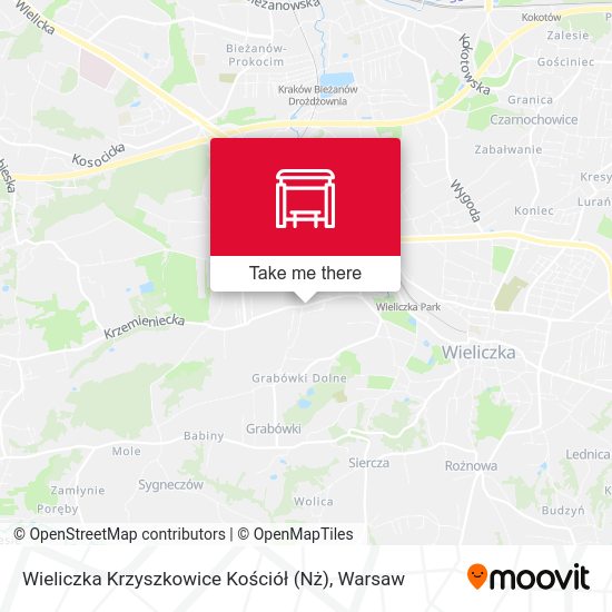 Wieliczka Krzyszkowice Kościół map