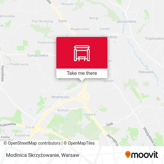 Modlnica Skrzyżowanie map