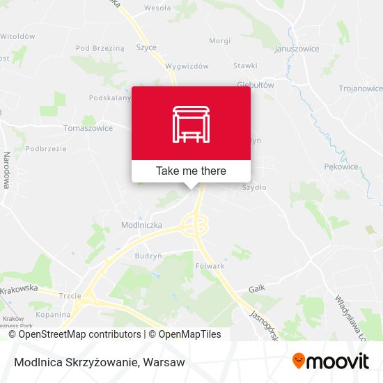 Modlnica Skrzyżowanie map