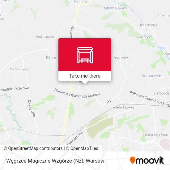 Węgrzce Magiczne Wzgórze map