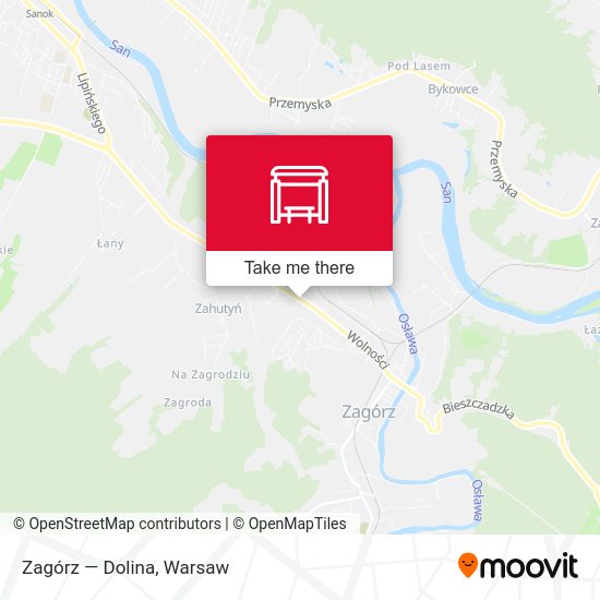 Zagórz — Dolina map