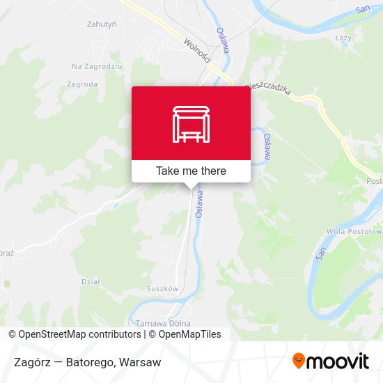 Zagórz — Batorego map