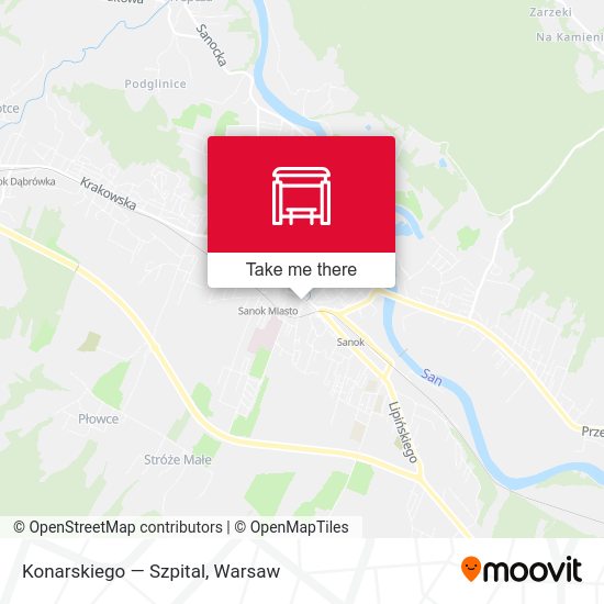 Konarskiego — Szpital map