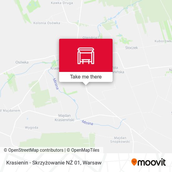 Krasienin - Skrzyżowanie NŻ 01 map