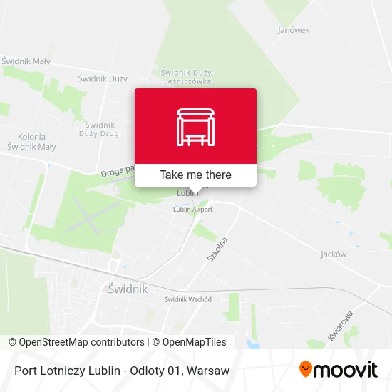 Port Lotniczy Lublin - Odloty 01 map