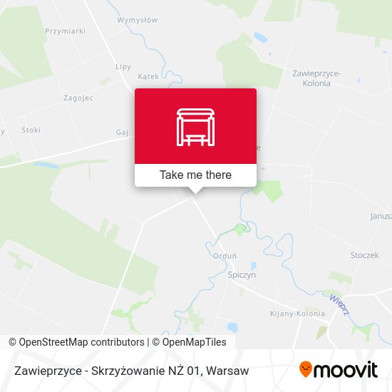 Zawieprzyce - Skrzyżowanie NŻ 01 map