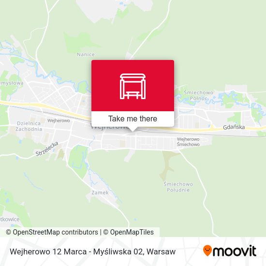 Карта Wejherowo 12 Marca - Myśliwska 02