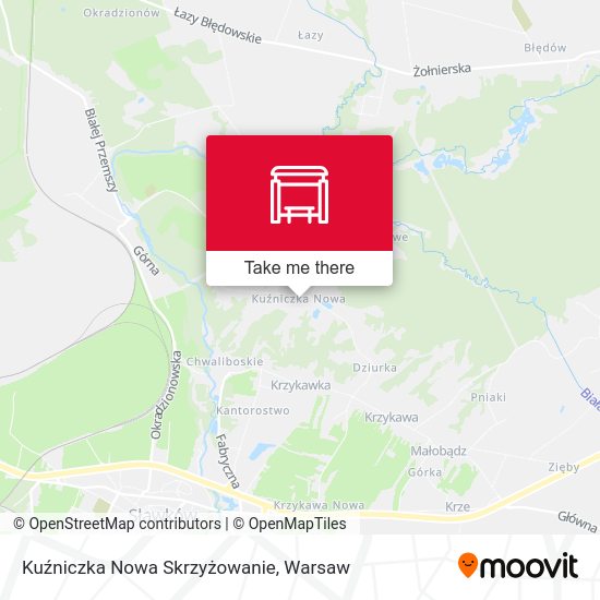 Kuźniczka Nowa Skrzyżowanie map