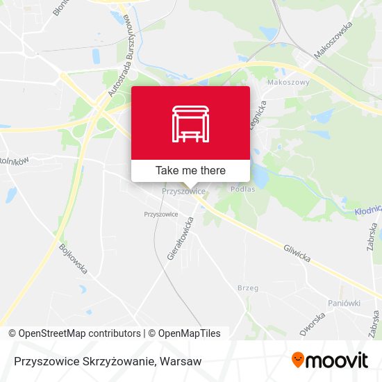 Przyszowice Skrzyżowanie map