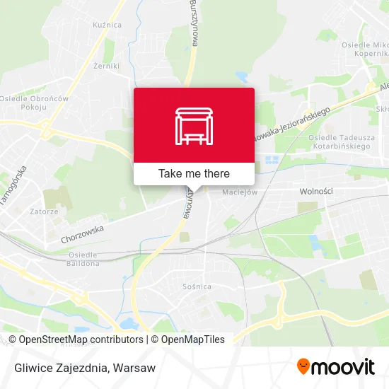 Карта Gliwice Zajezdnia