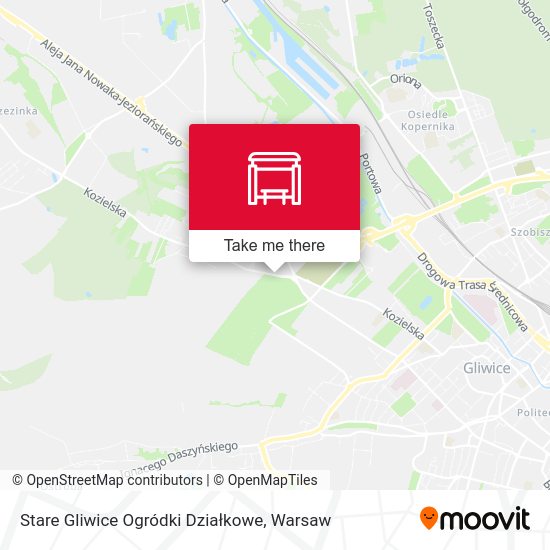 Stare Gliwice Ogródki Działkowe map