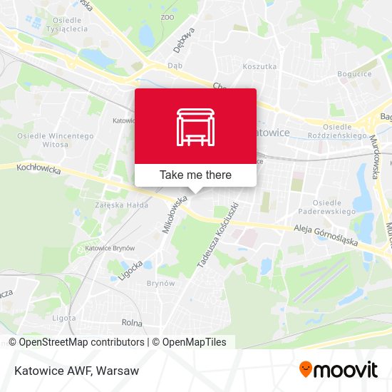 Katowice AWF map