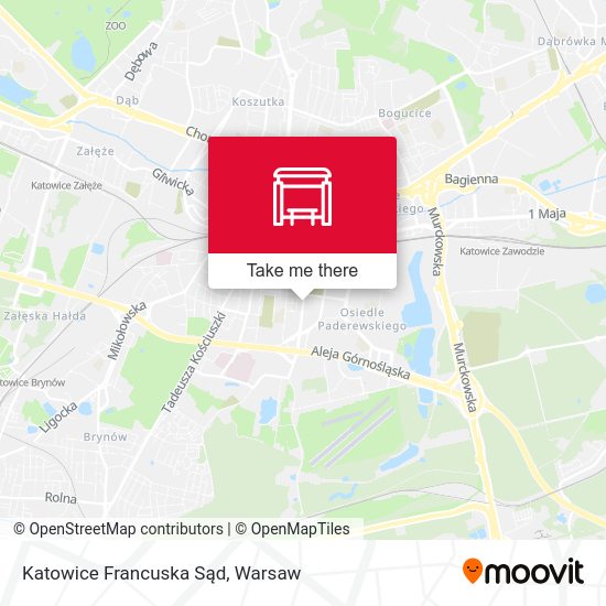 Katowice Francuska Sąd map