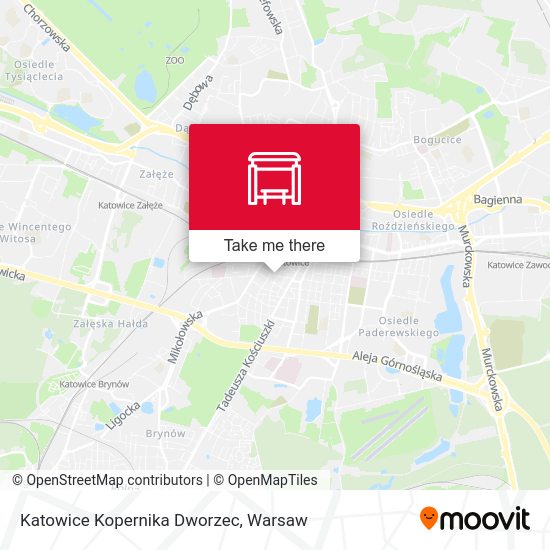 Katowice Kopernika Dworzec map