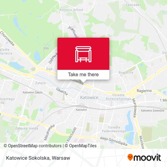 Katowice Sokolska map