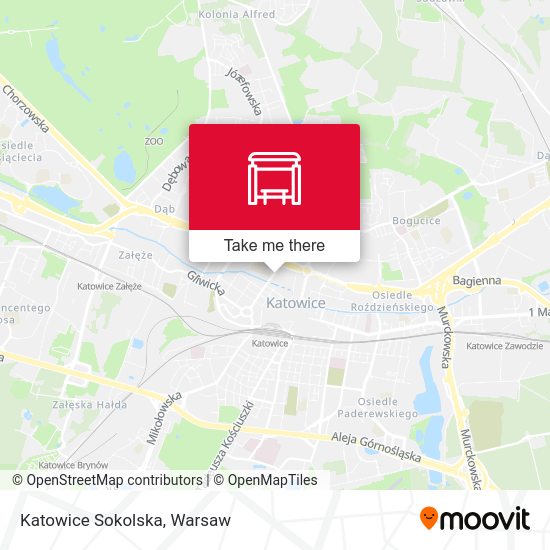 Katowice Sokolska map