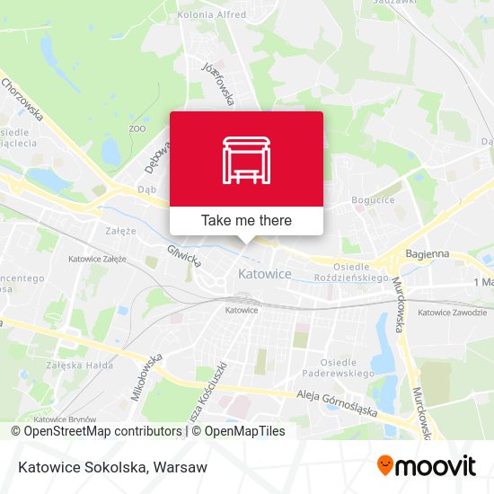 Katowice Sokolska map