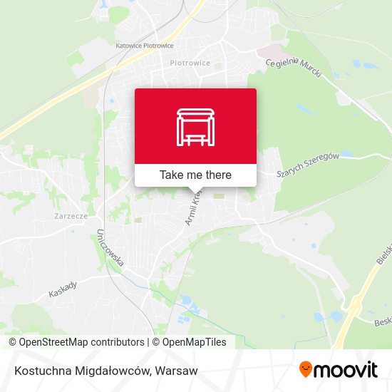 Карта Kostuchna Migdałowców