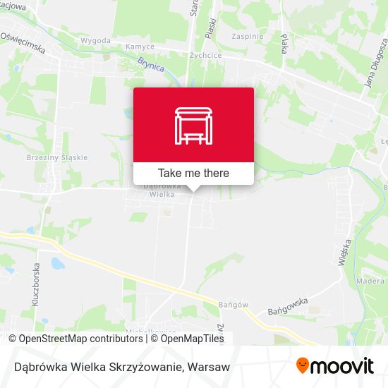 Dąbrówka Wielka Skrzyżowanie map